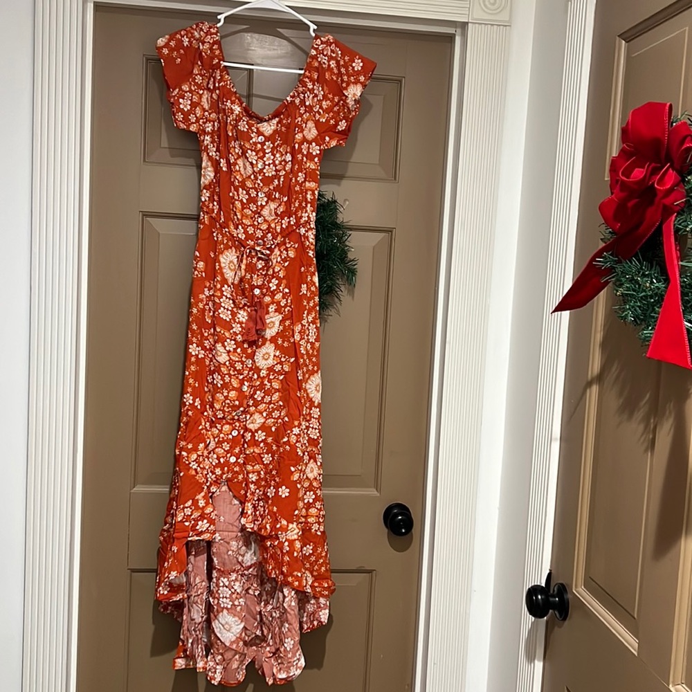 Abel the label maxi high low floats dress